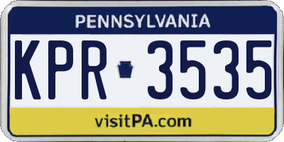 PA license plate KPR3535