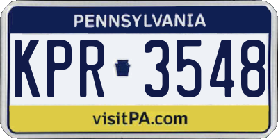 PA license plate KPR3548
