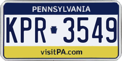 PA license plate KPR3549