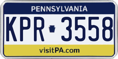 PA license plate KPR3558