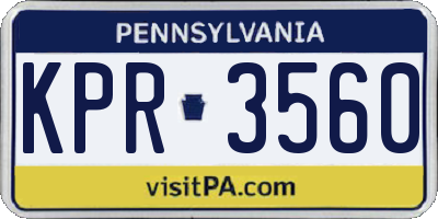 PA license plate KPR3560