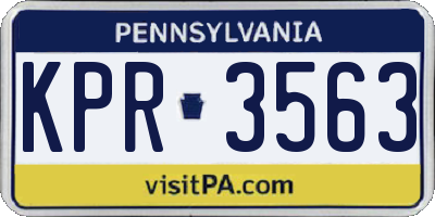 PA license plate KPR3563