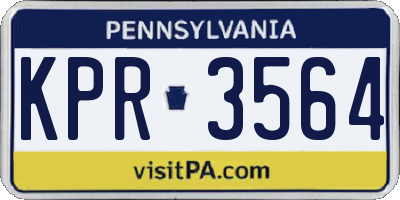 PA license plate KPR3564