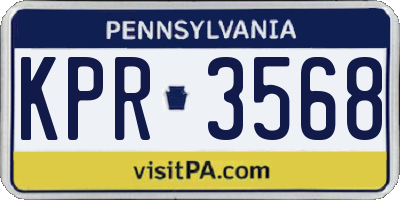 PA license plate KPR3568