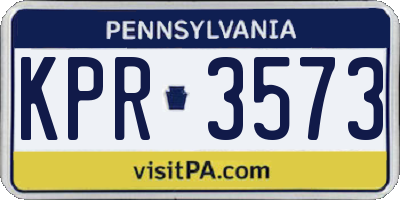 PA license plate KPR3573