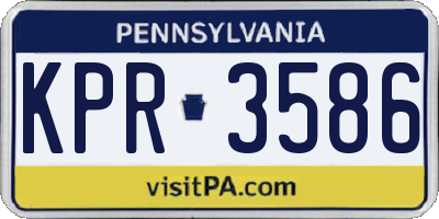 PA license plate KPR3586