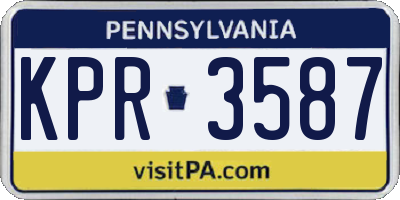 PA license plate KPR3587