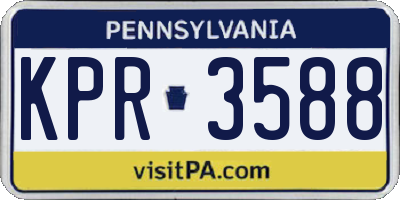 PA license plate KPR3588