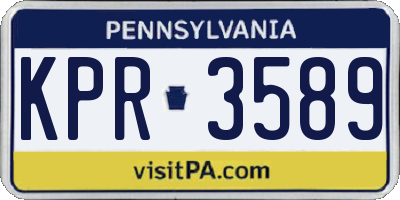 PA license plate KPR3589
