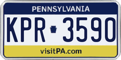 PA license plate KPR3590