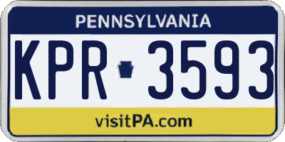PA license plate KPR3593