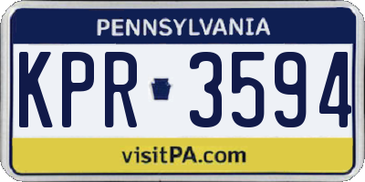 PA license plate KPR3594