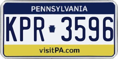 PA license plate KPR3596