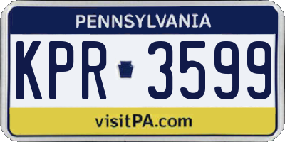 PA license plate KPR3599