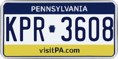 PA license plate KPR3608