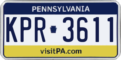 PA license plate KPR3611