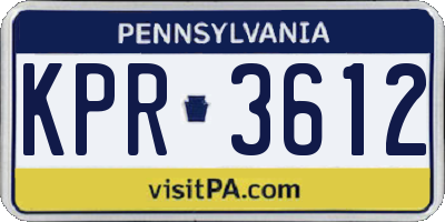 PA license plate KPR3612