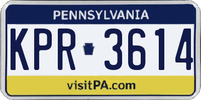 PA license plate KPR3614