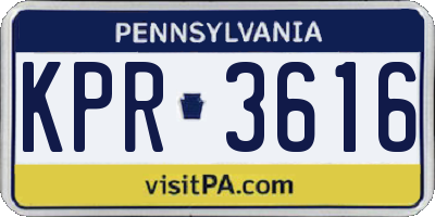 PA license plate KPR3616