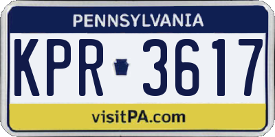 PA license plate KPR3617