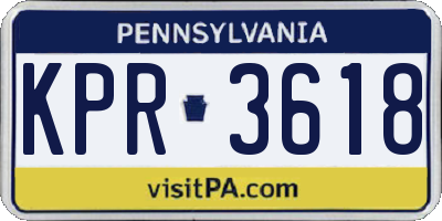 PA license plate KPR3618
