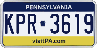 PA license plate KPR3619