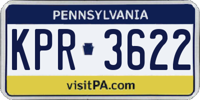 PA license plate KPR3622