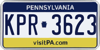 PA license plate KPR3623