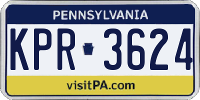 PA license plate KPR3624