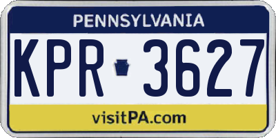 PA license plate KPR3627