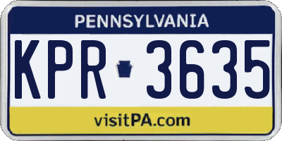 PA license plate KPR3635