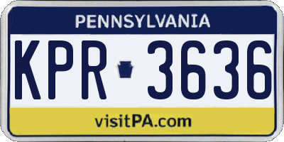 PA license plate KPR3636