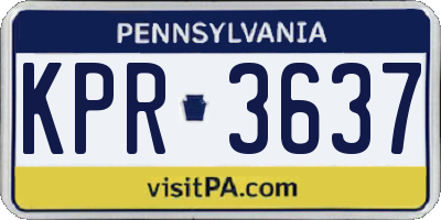 PA license plate KPR3637