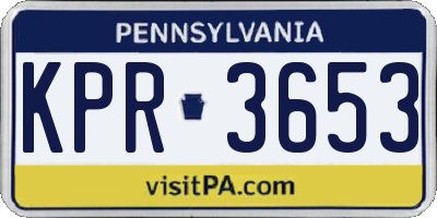 PA license plate KPR3653