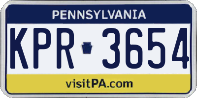 PA license plate KPR3654