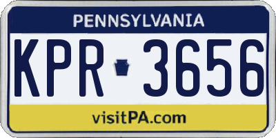 PA license plate KPR3656