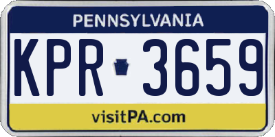 PA license plate KPR3659