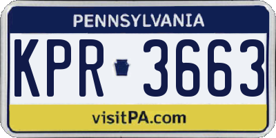 PA license plate KPR3663