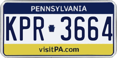 PA license plate KPR3664