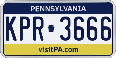 PA license plate KPR3666