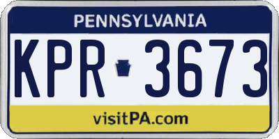 PA license plate KPR3673