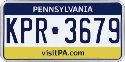 PA license plate KPR3679