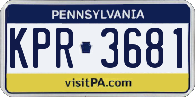 PA license plate KPR3681