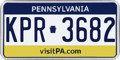 PA license plate KPR3682