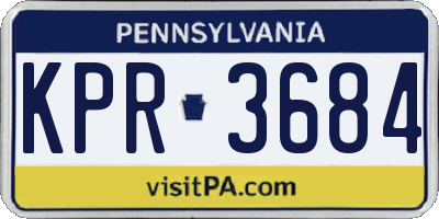 PA license plate KPR3684