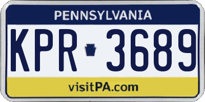 PA license plate KPR3689