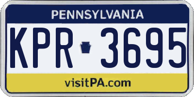 PA license plate KPR3695