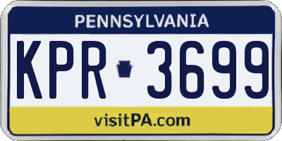 PA license plate KPR3699