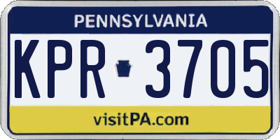 PA license plate KPR3705