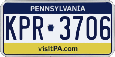 PA license plate KPR3706